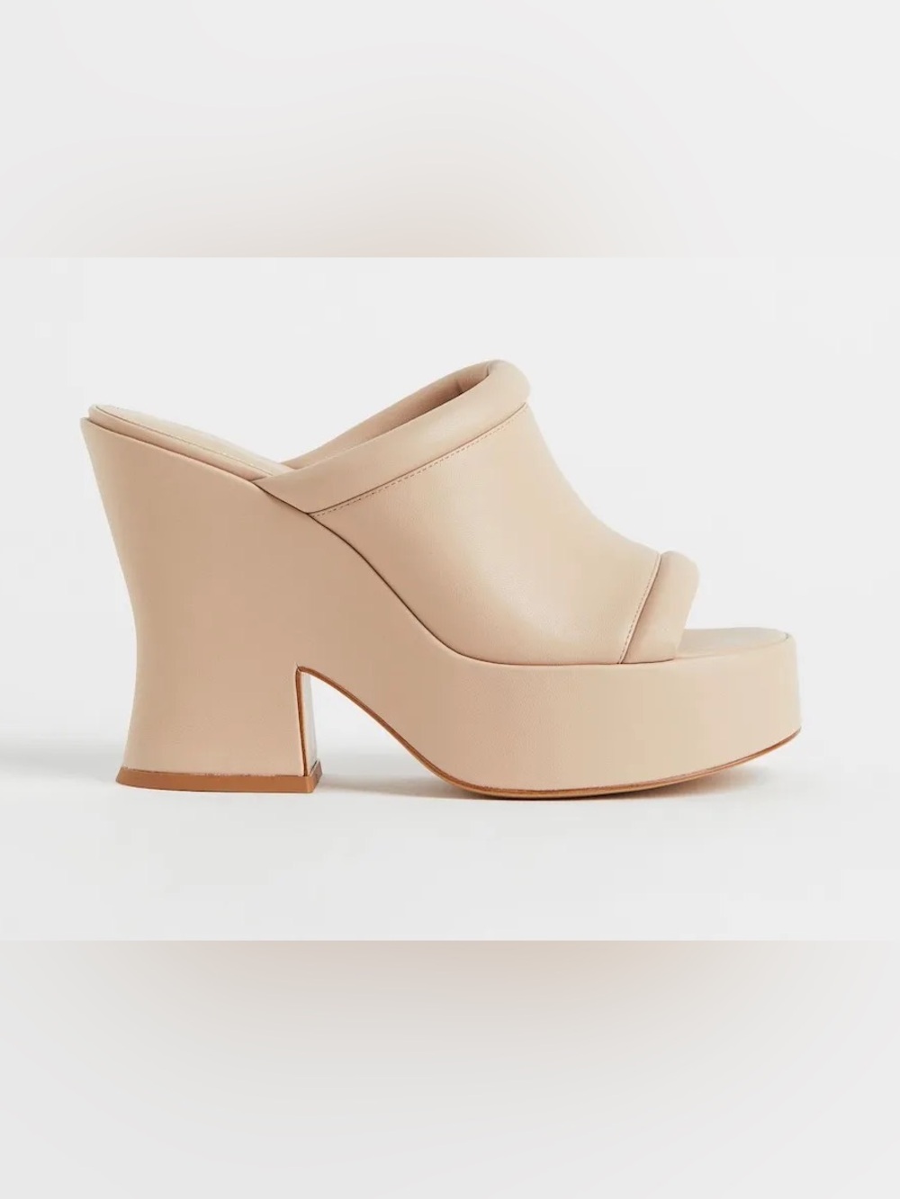 H&M Beige Wedge Platform Mule Size 9